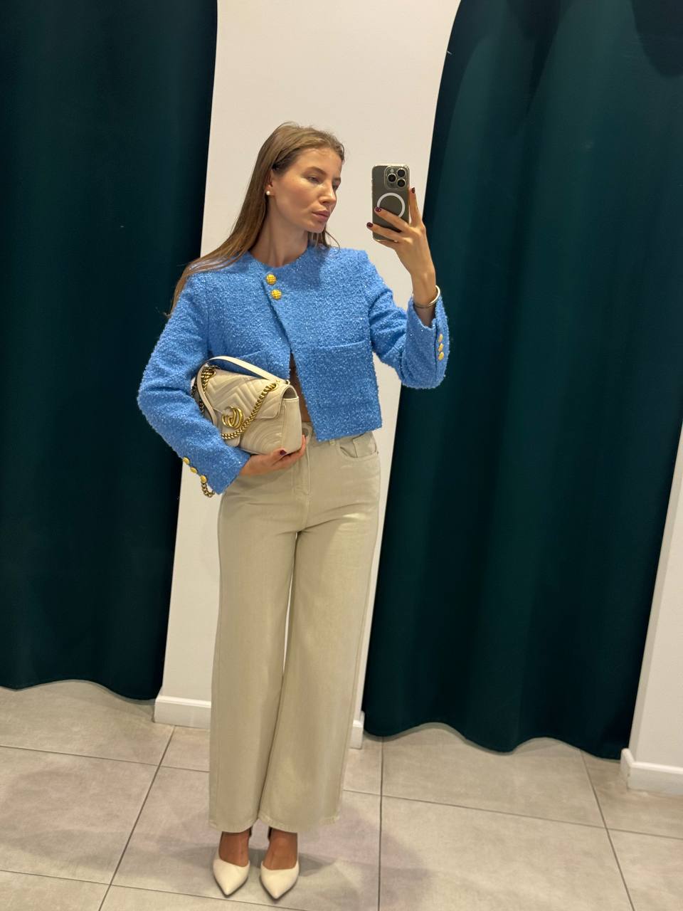 Light blue tweed jacket