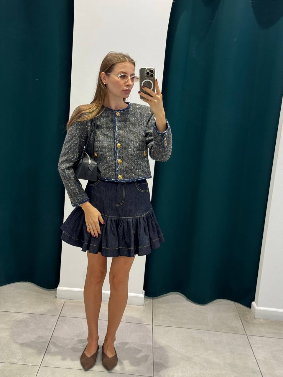 Sequin-embellished bouclé-tweed blazer