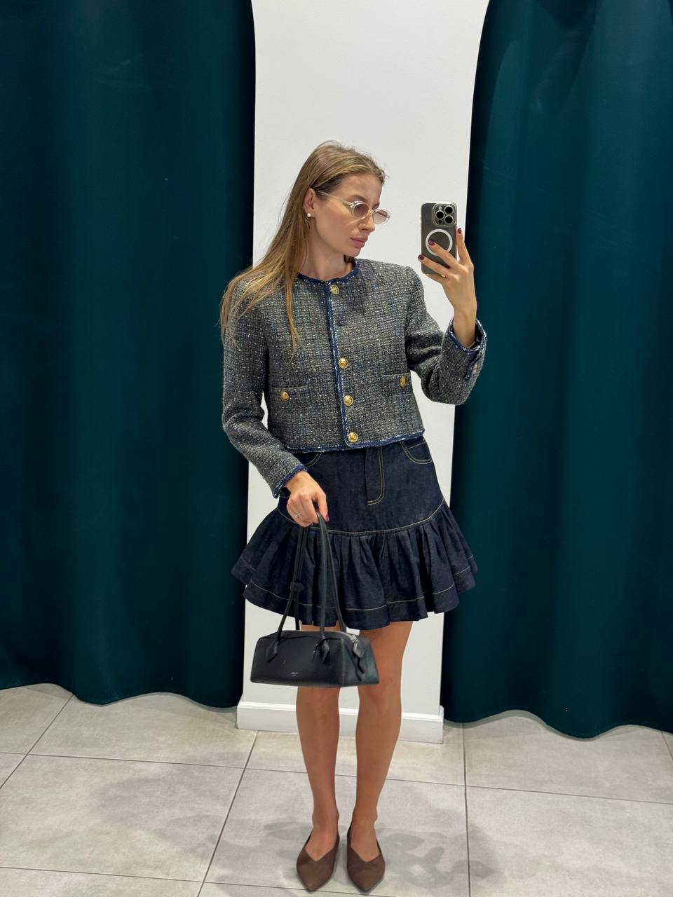 Sequin-embellished bouclé-tweed blazer