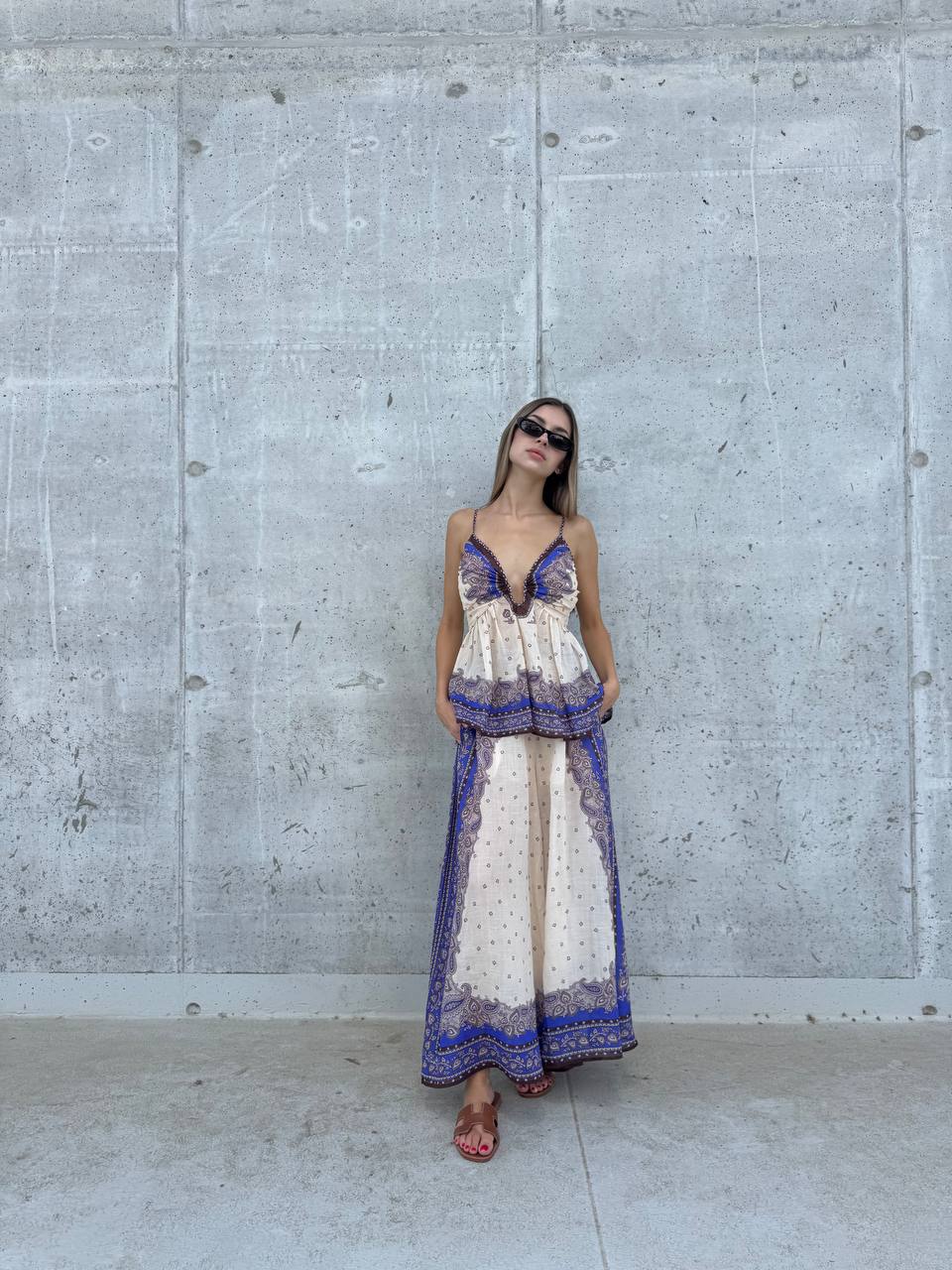 Linen printed  top