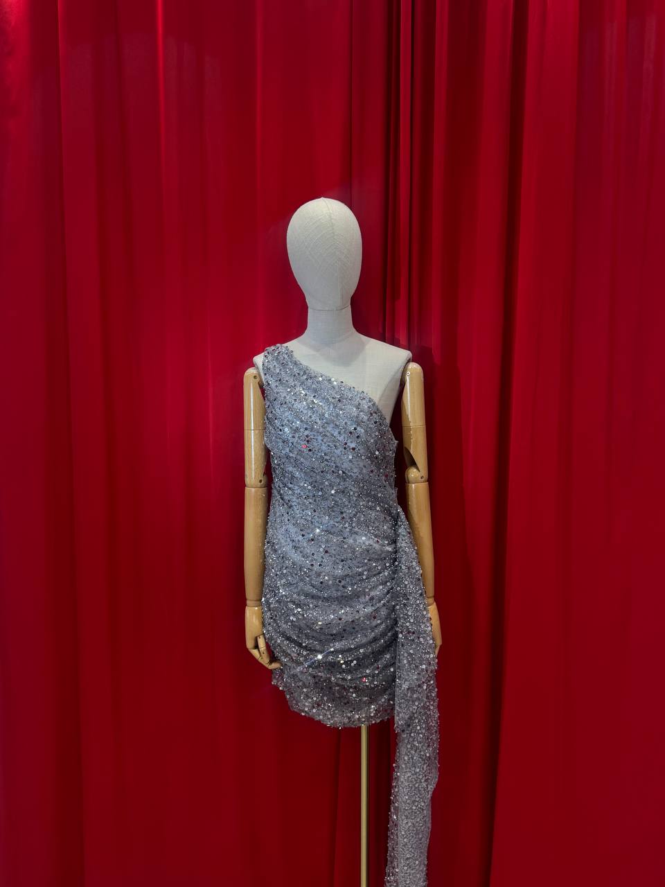Silver  mini dress with sparkling sequins