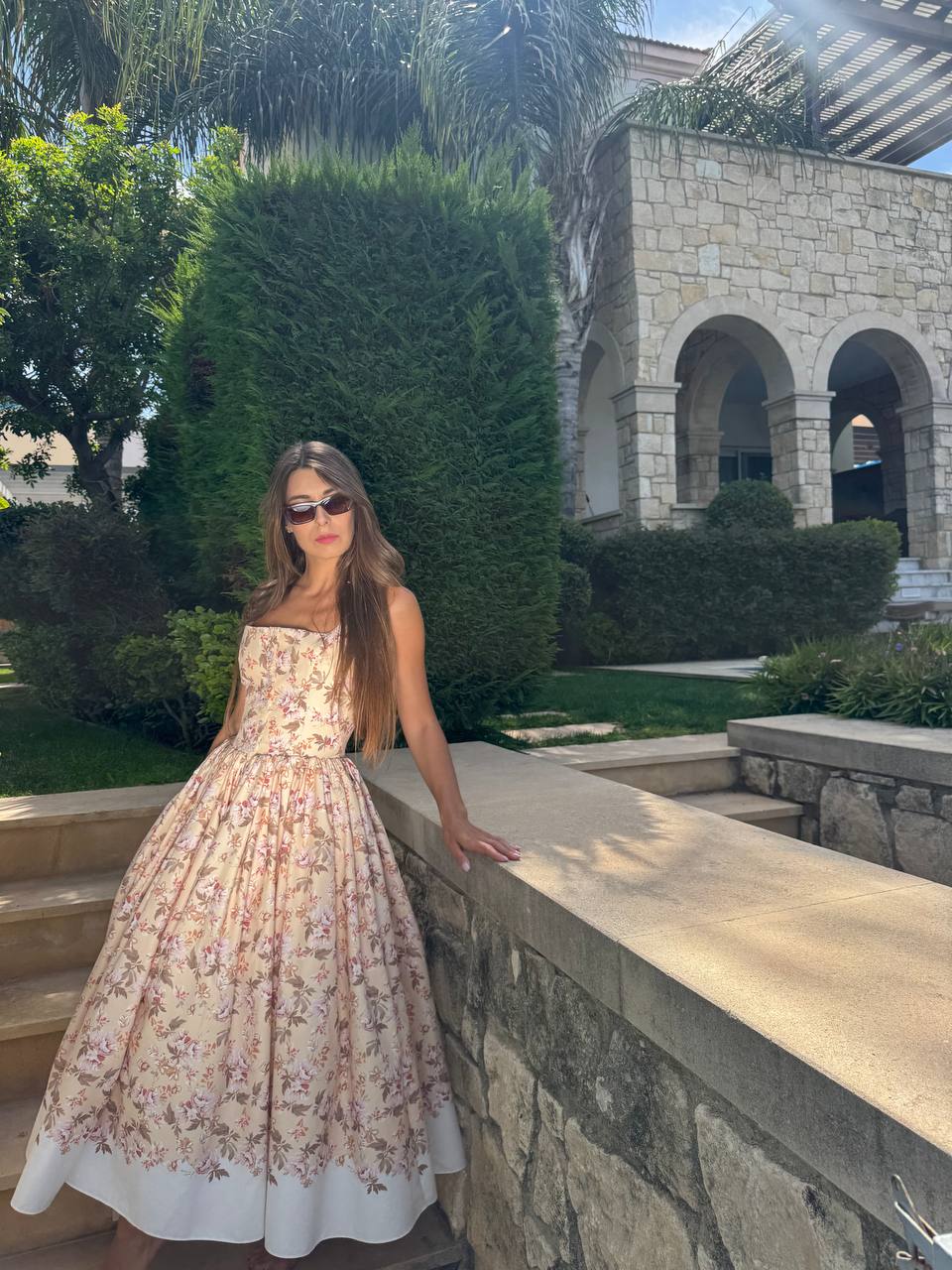 Floral cotton midi dress