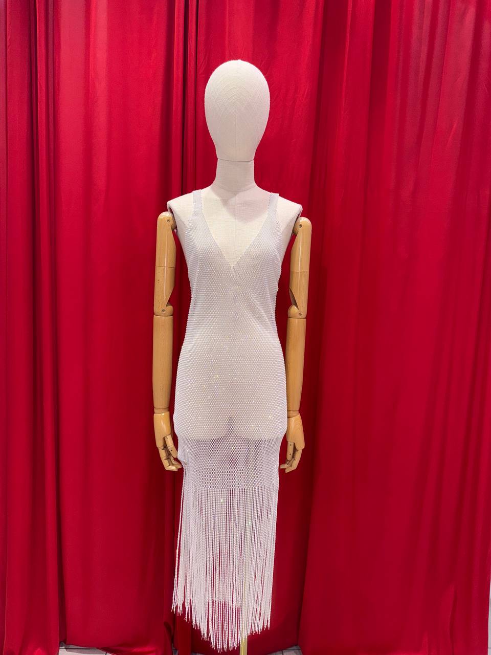 White rhinestone dress