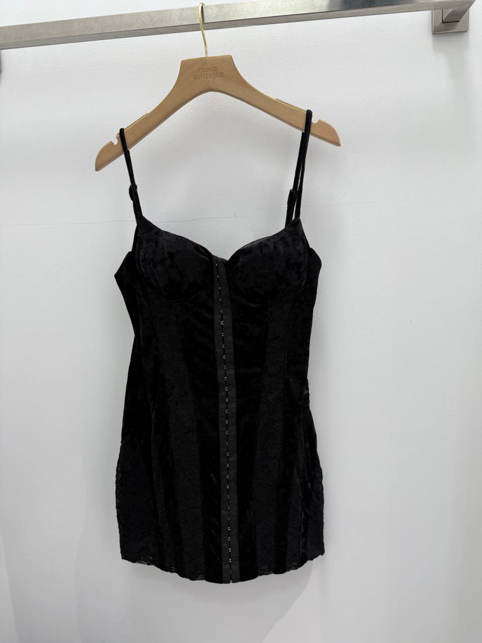 Black corset mini dress