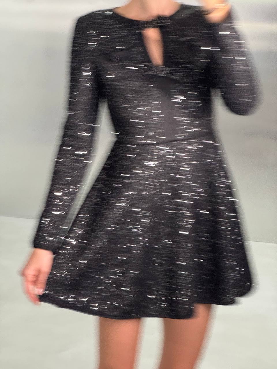 Bouclé mini dress with shimmering sequins