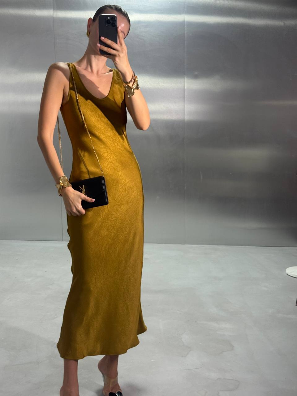 Mustard midi dress