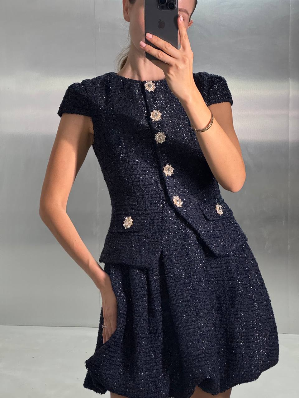 Navy blue mini dress