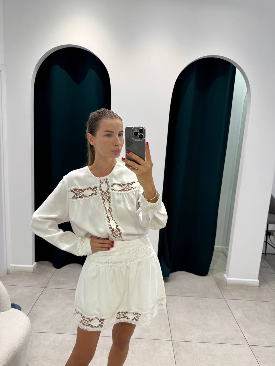 White embroidery blouse