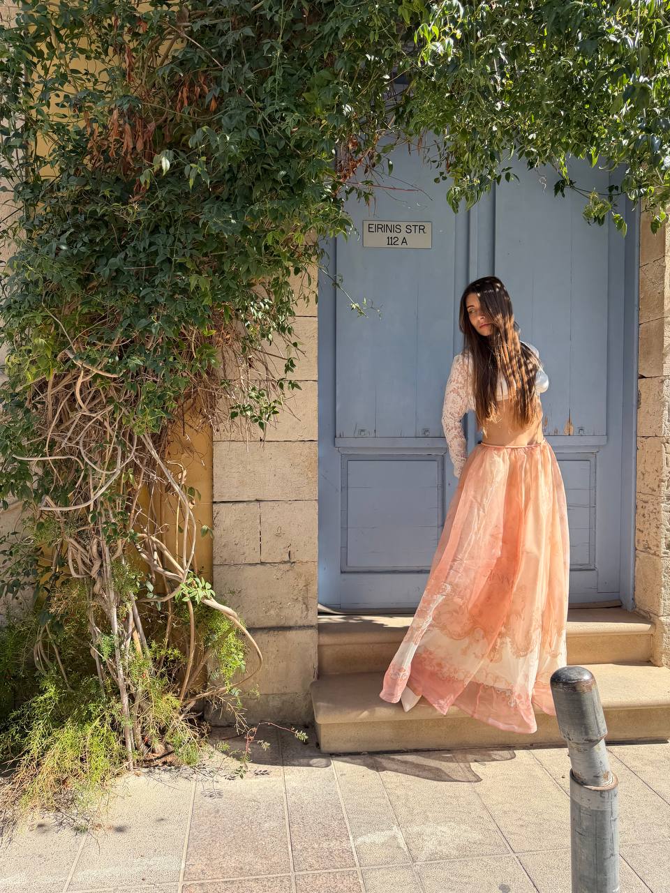 Light peach maxi skirt