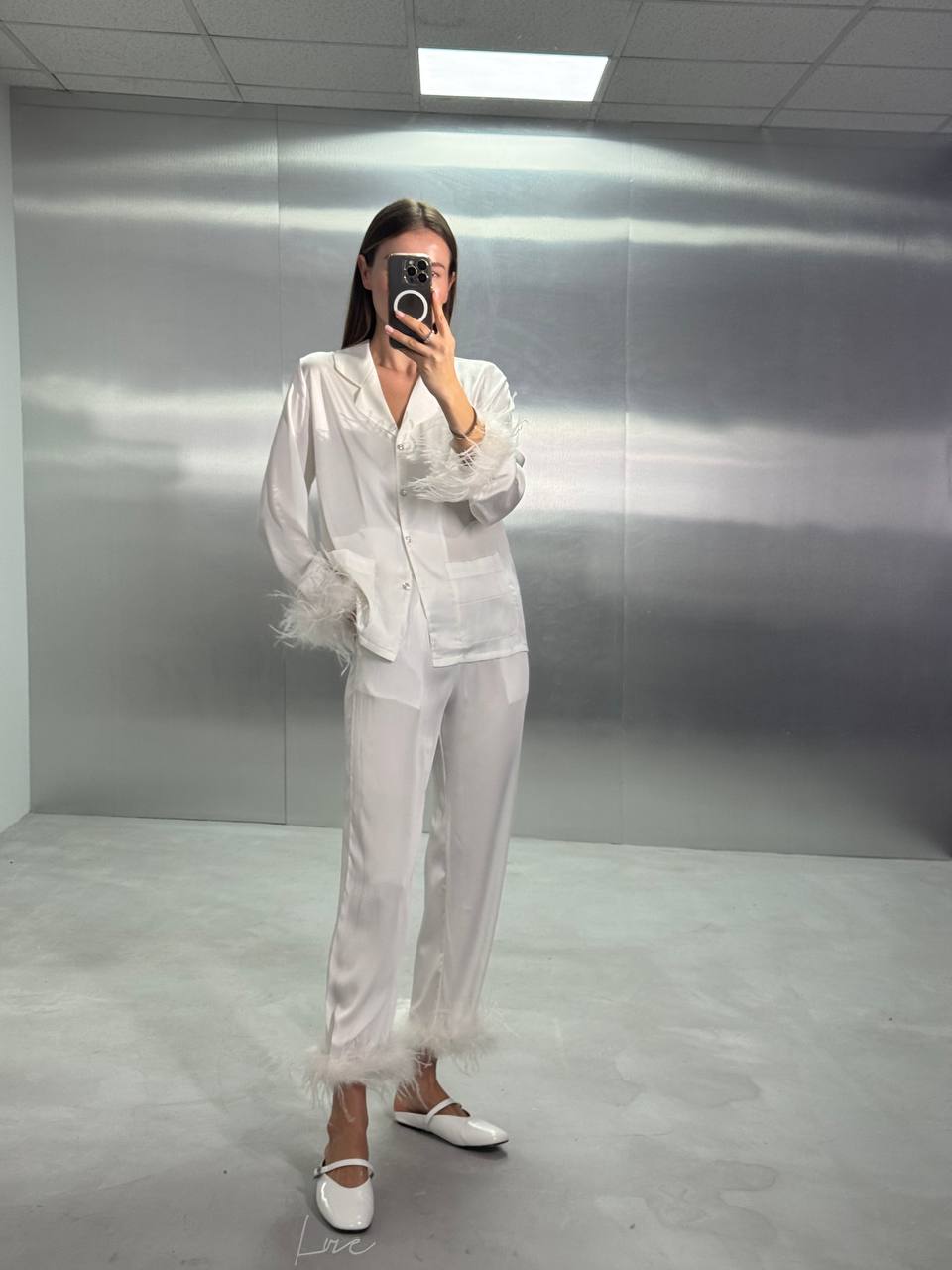 White satin pajama