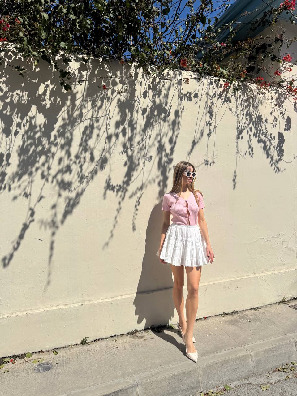 Pink knitted top