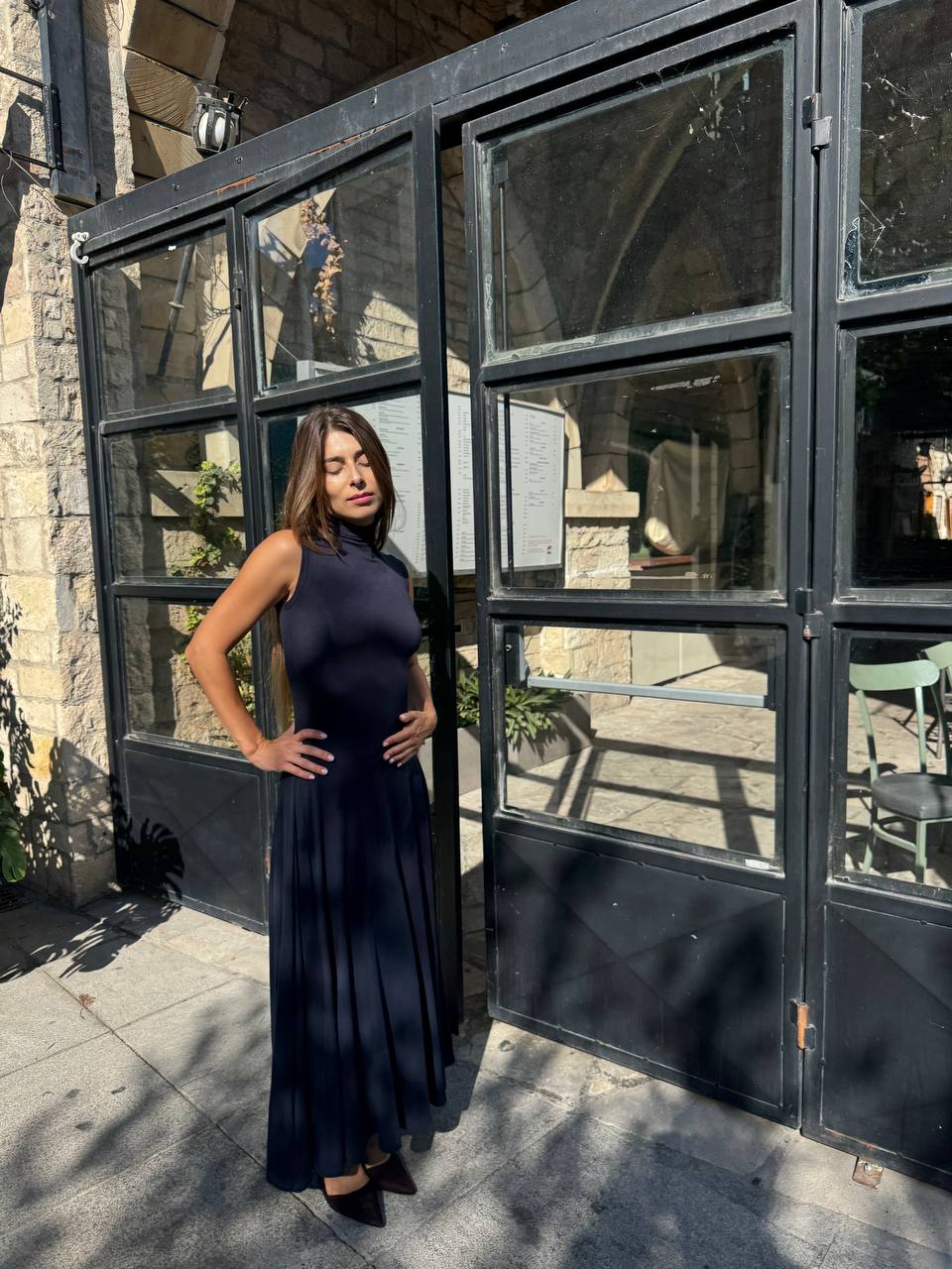 Dark blue maxi dress