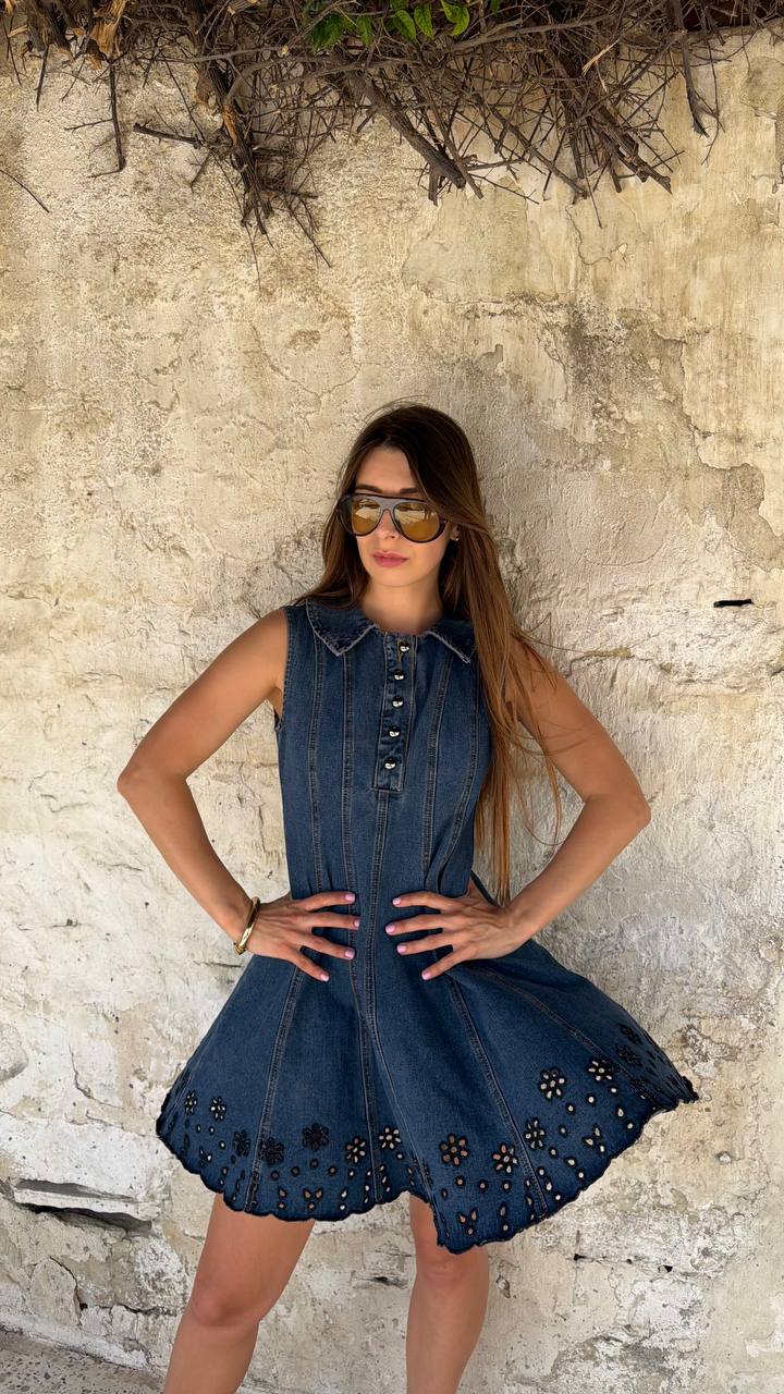 Denim mini dress