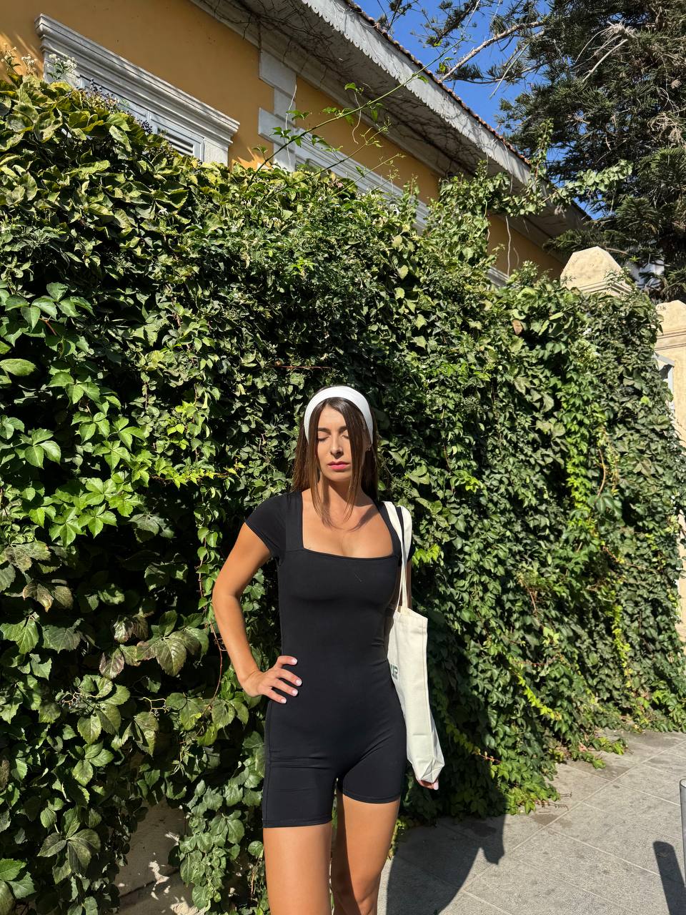 Black jumpsuit with shorts