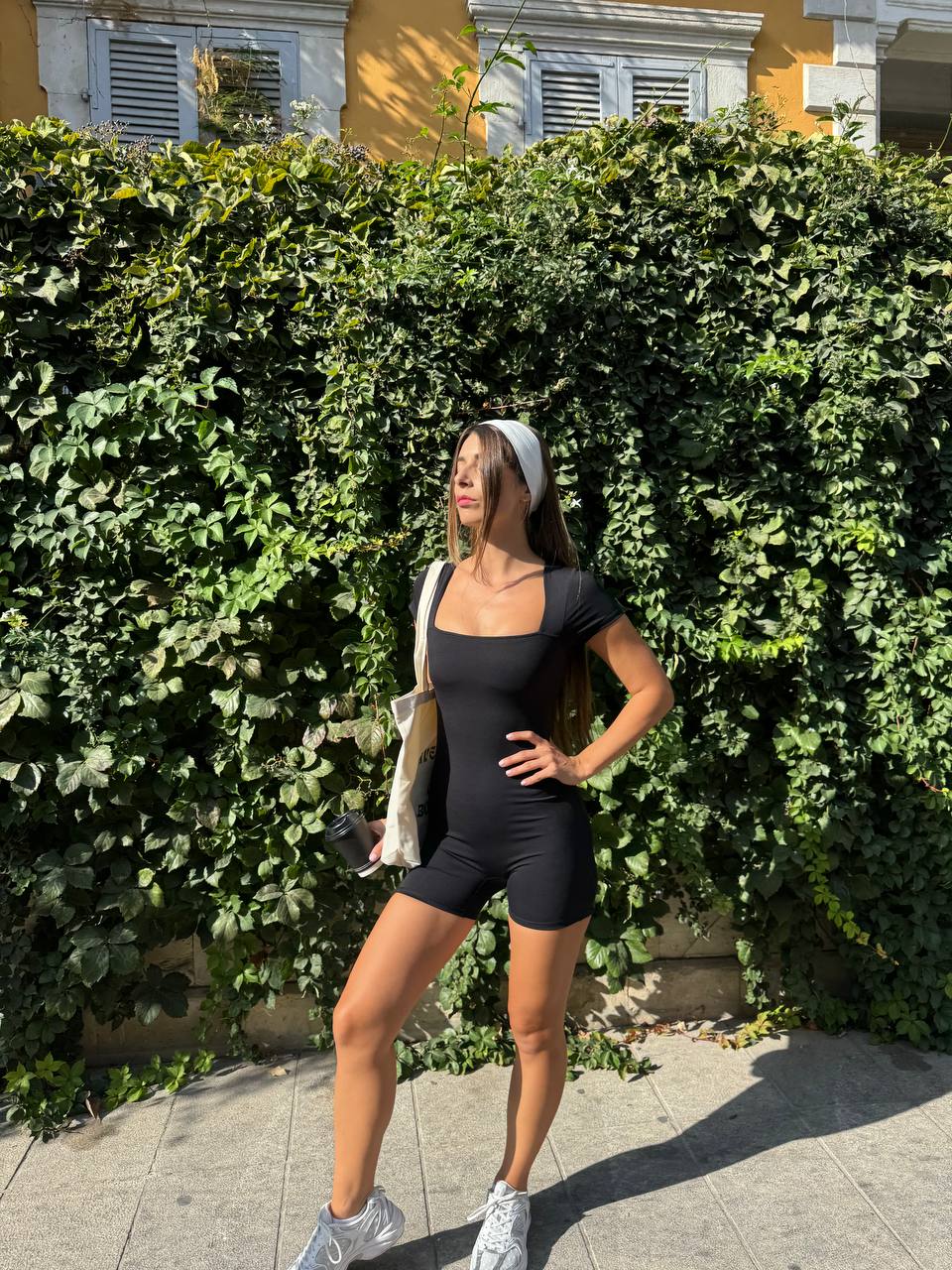 Black jumpsuit with shorts