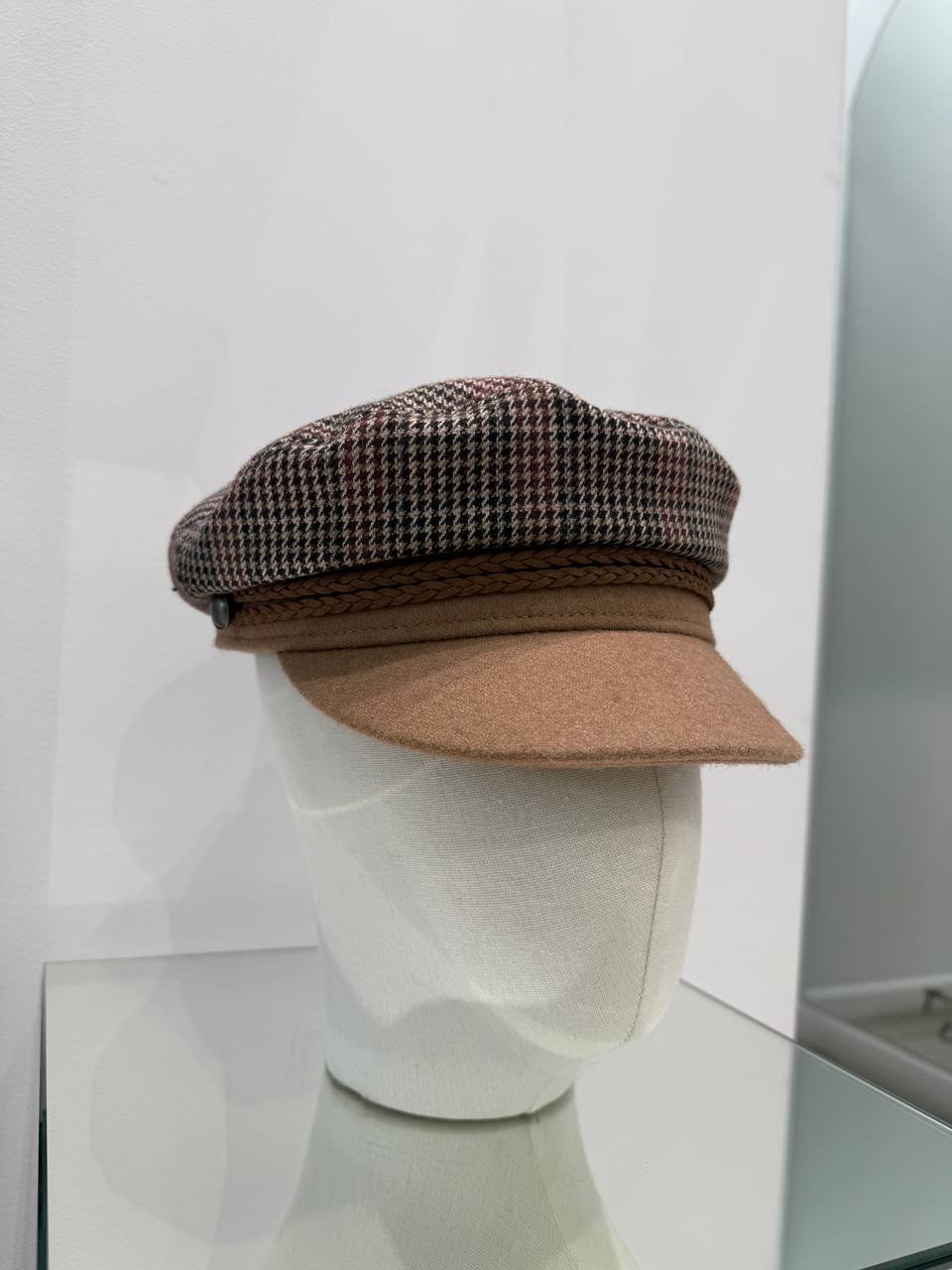 Brown beret hat