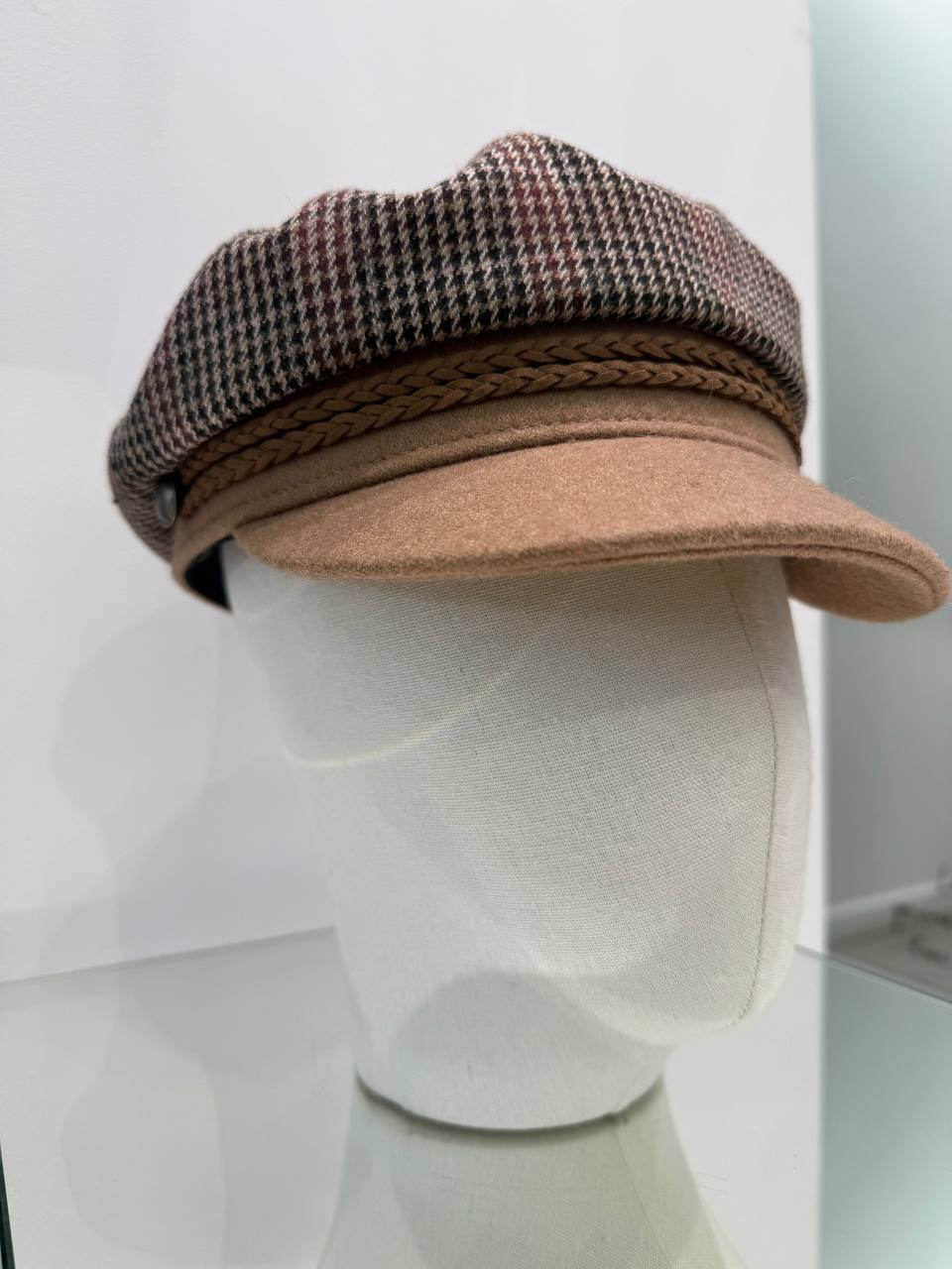 Brown beret hat