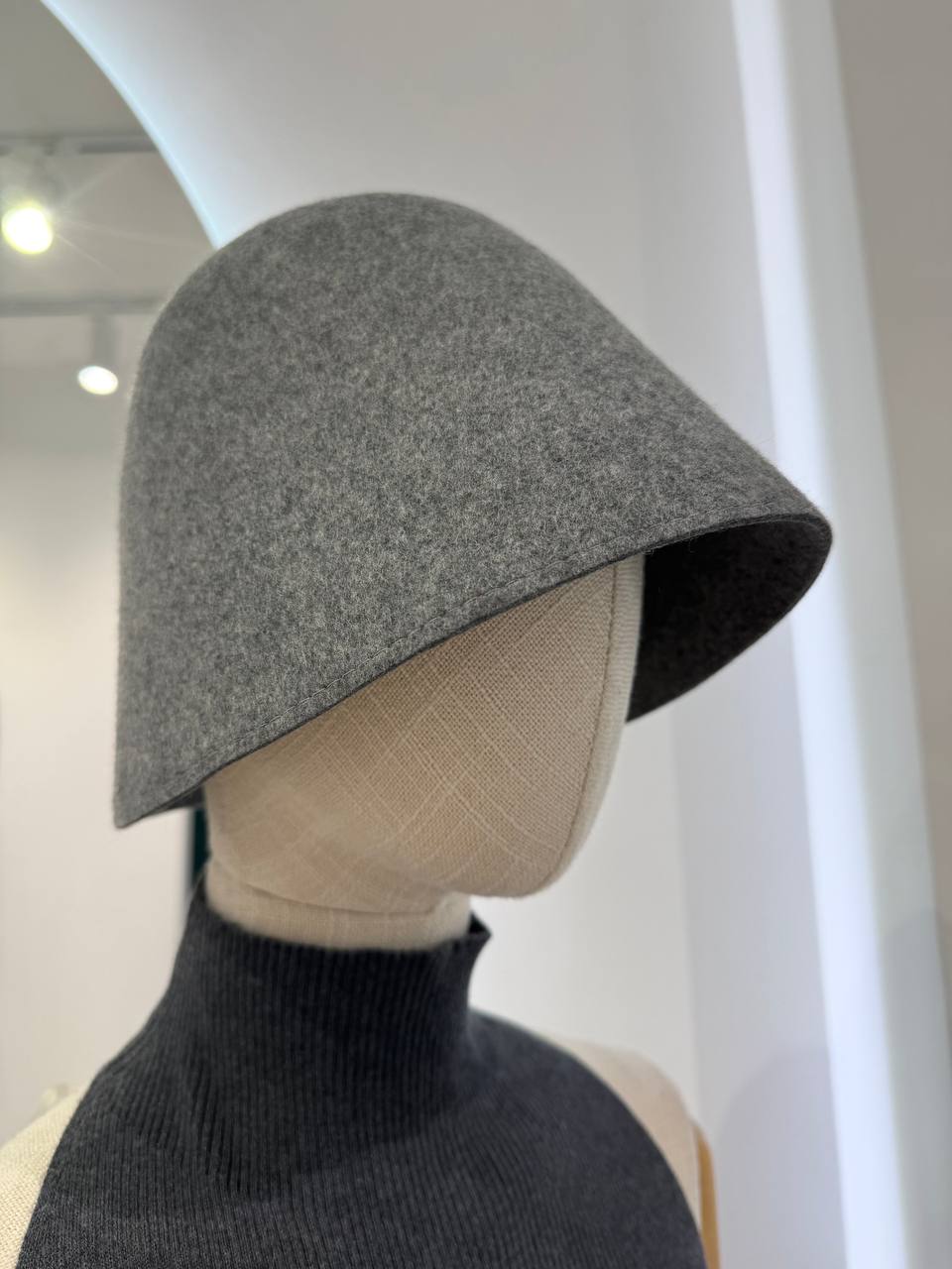 Woolen grey  bucket hat