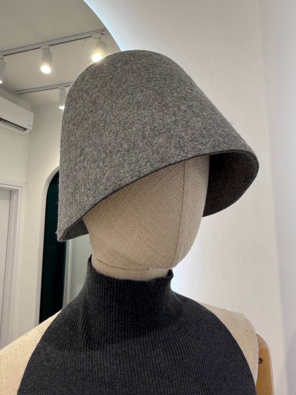 Woolen grey  bucket hat