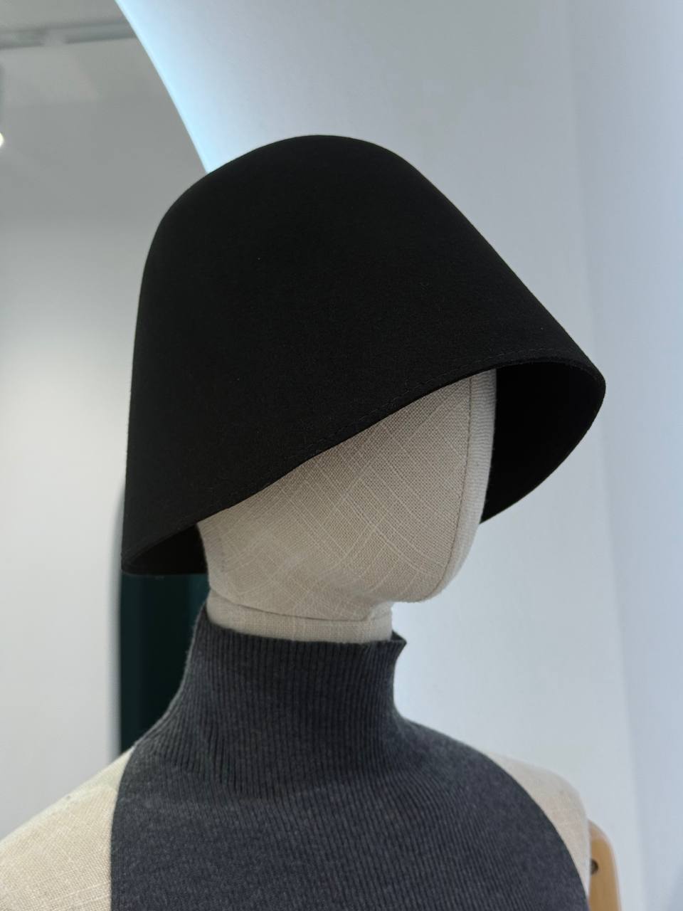 Woolen black  bucket hat