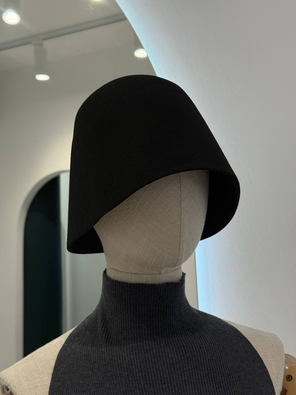 Woolen black  bucket hat