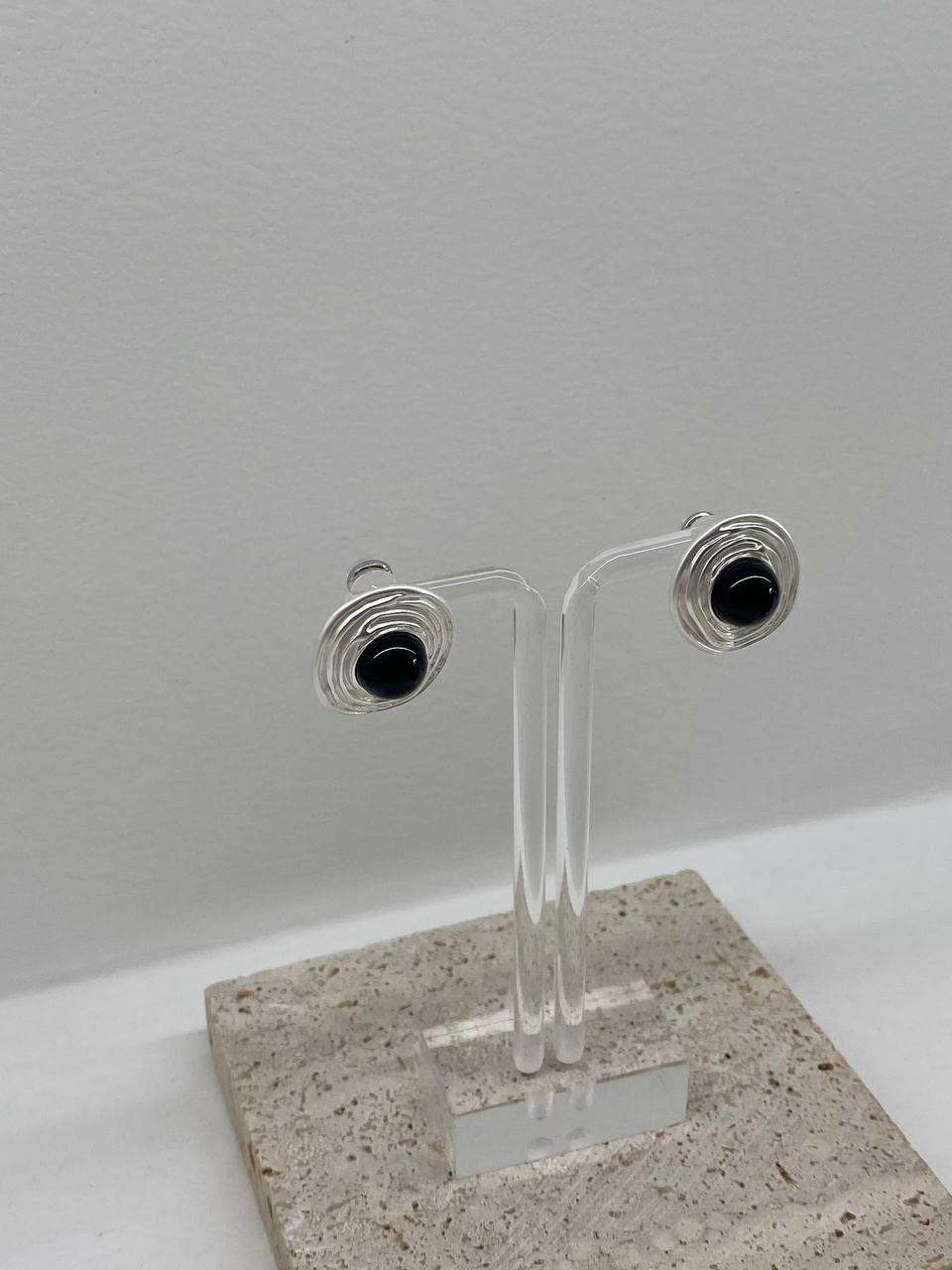 Silver stud earrings