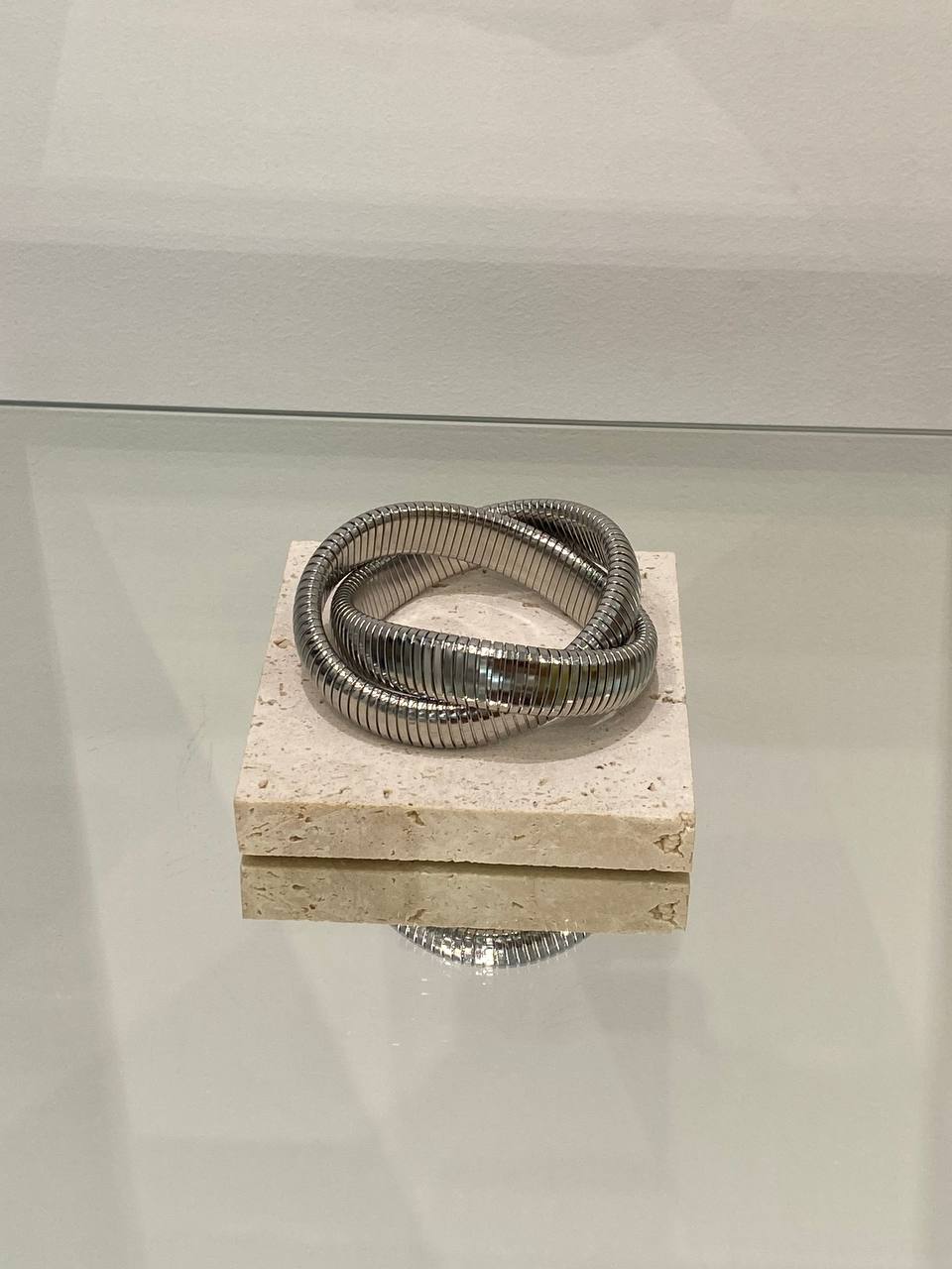 Silver double bracelet