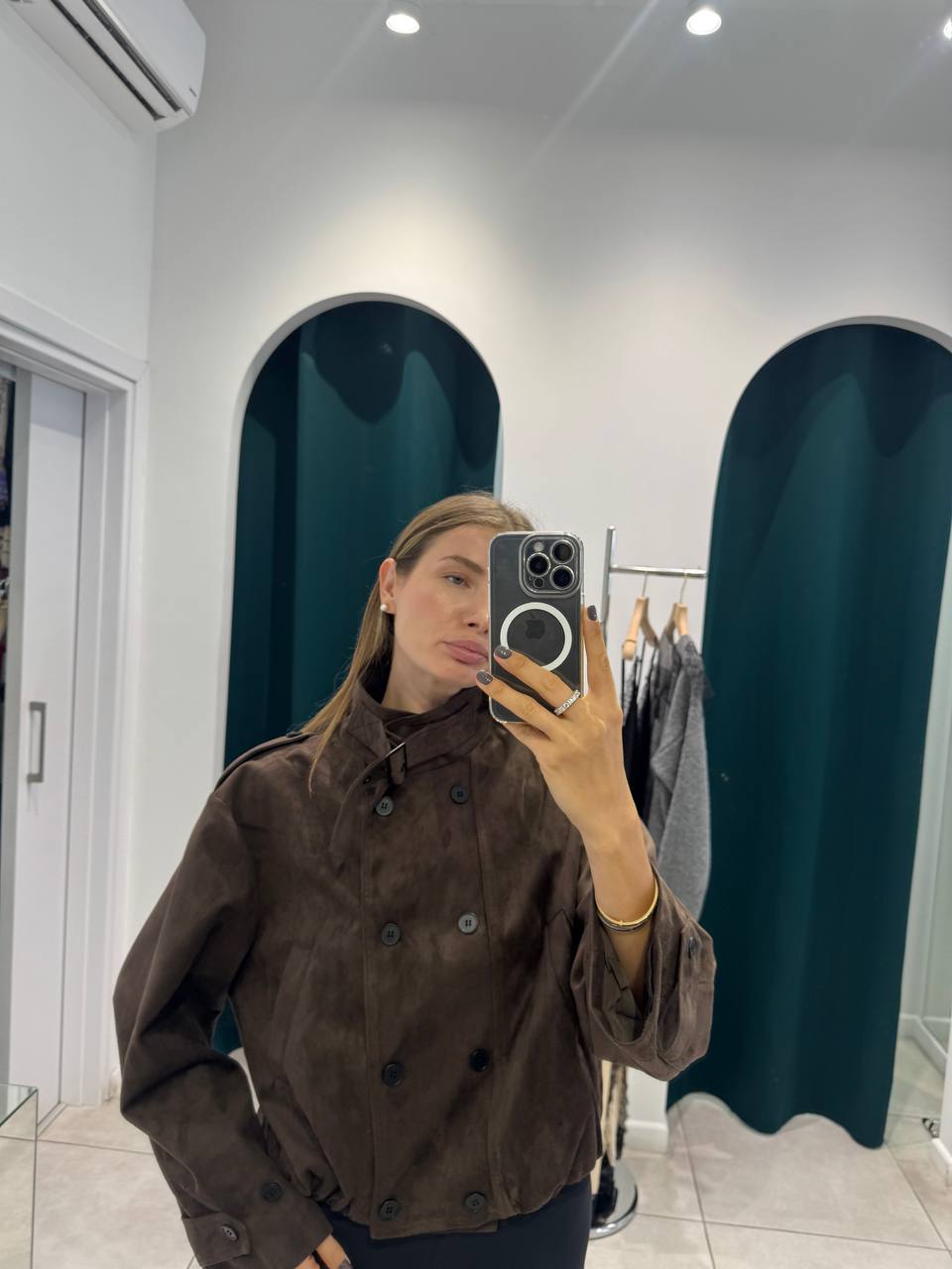 Brown bomber jacket