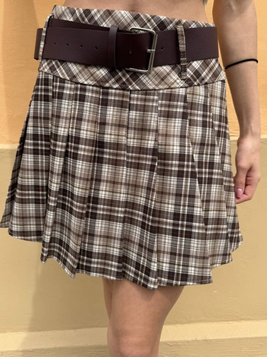 Checkered skirt with under shorts