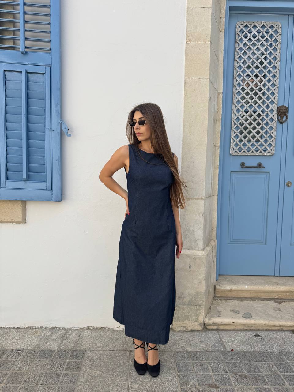 Denim maxi dress