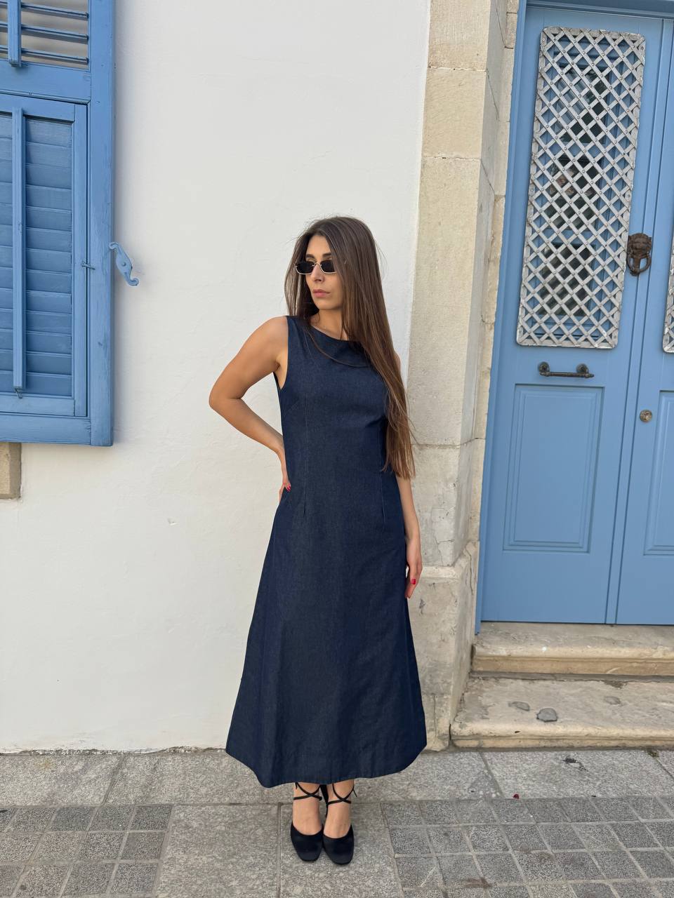 Denim maxi dress
