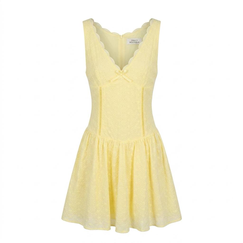 Yellow mini dress