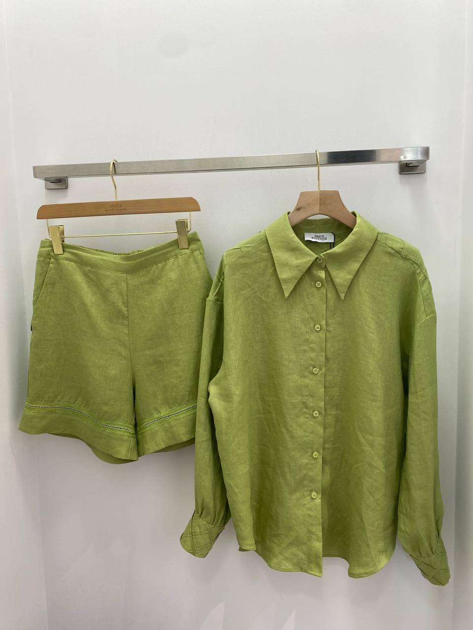 Green linen set