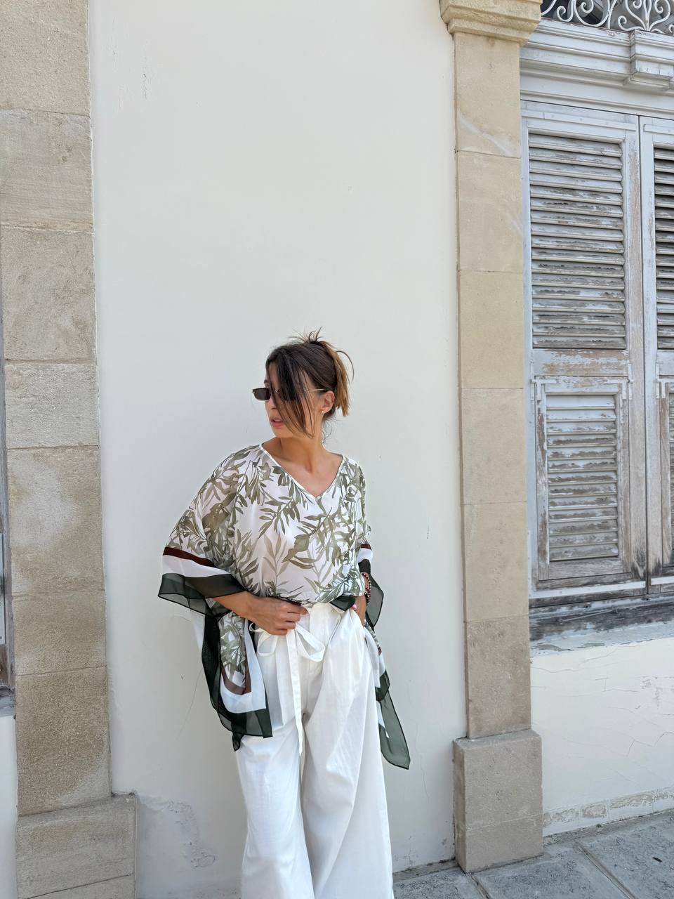 Silk poncho top