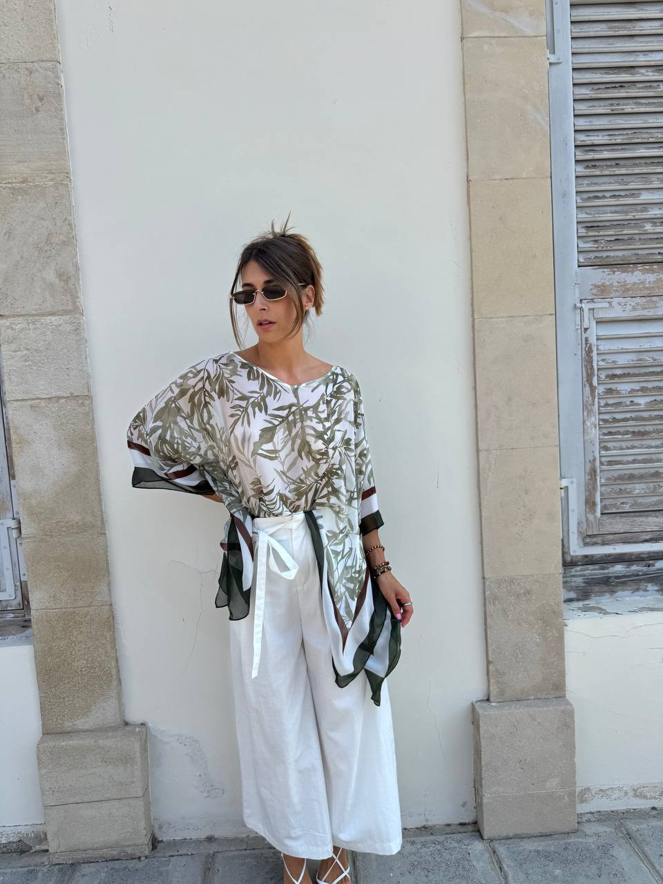 Silk poncho top