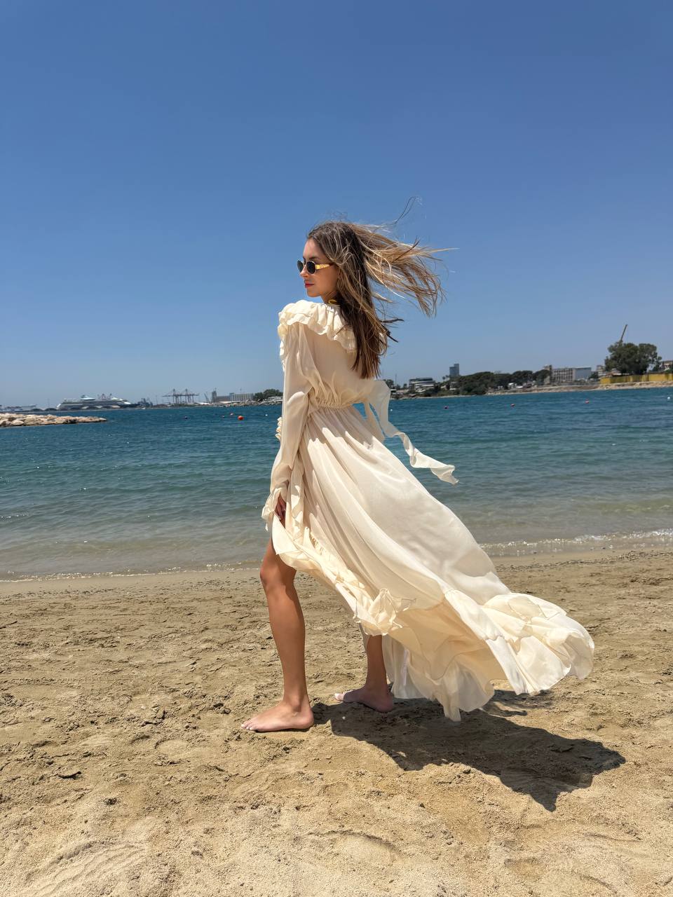 Beige maxi cover up