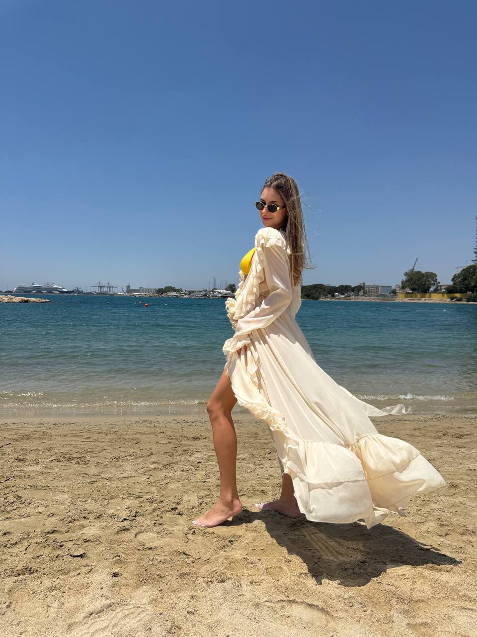 Beige maxi cover up