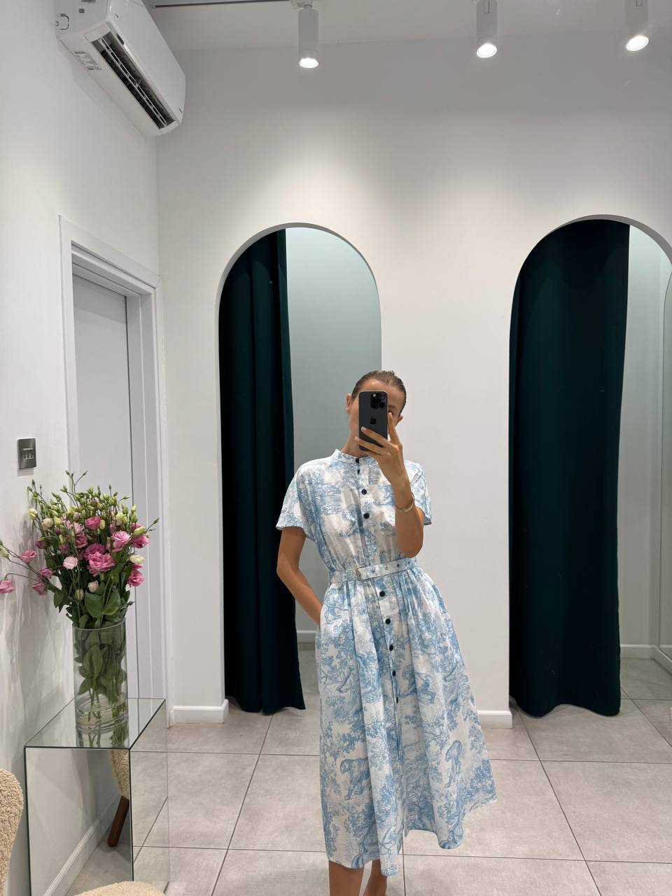 Blue midi dress