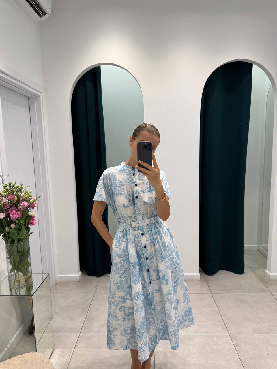 Blue midi dress